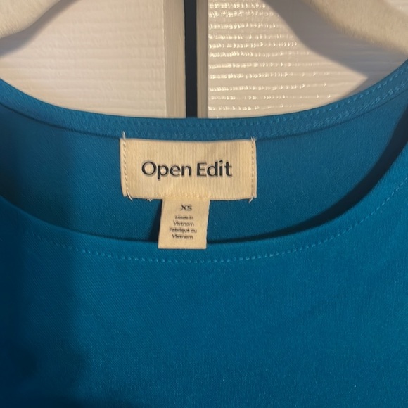 Nordstrom Open Edit sleeveless ruched side slit maxi dress in blue size XS  NWOT - Picture 9 of 9